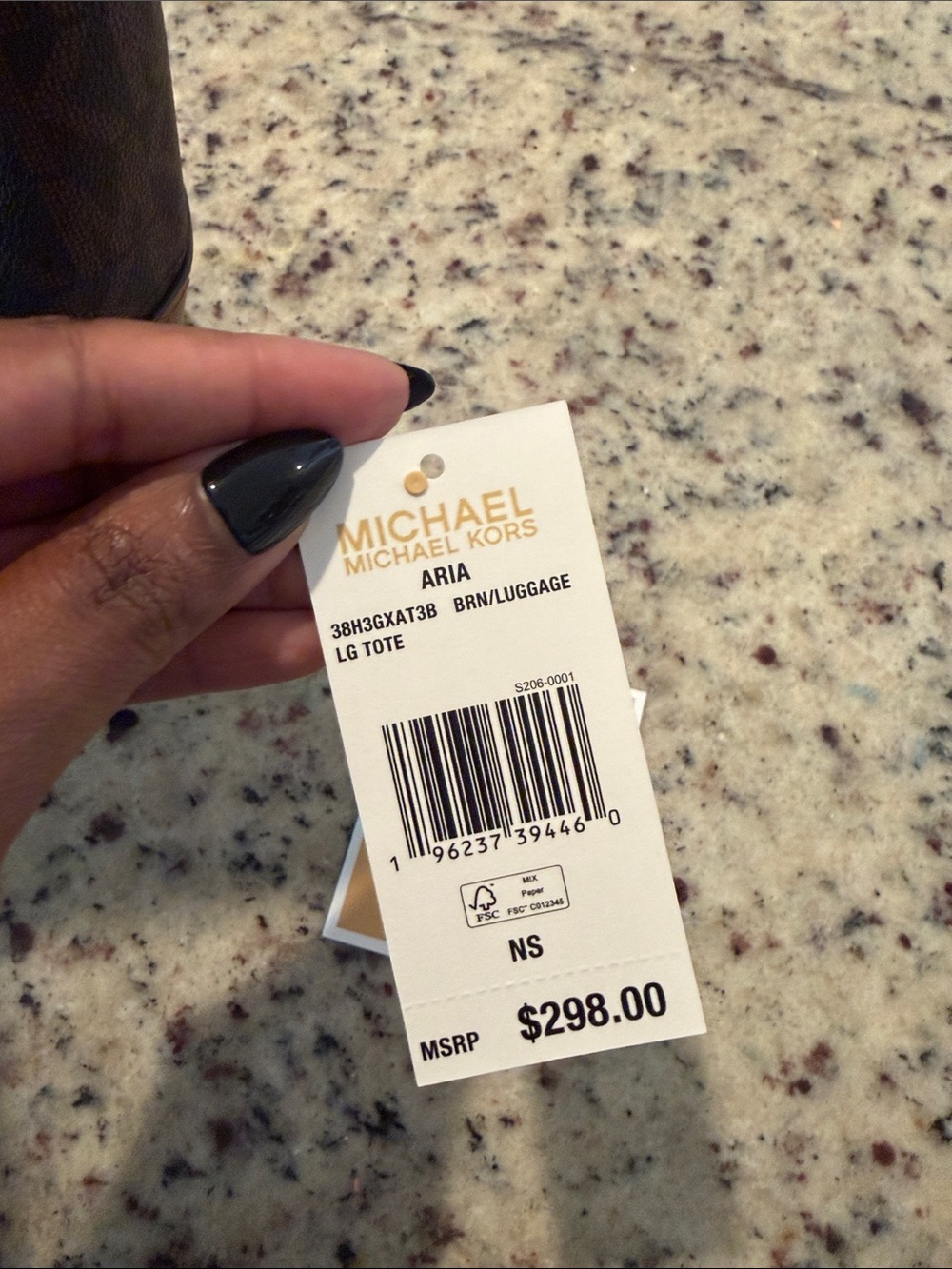 Michael Kors Aria Brown Logo Tote with Tan Trim and Gold Logo - Picture 11 of 16